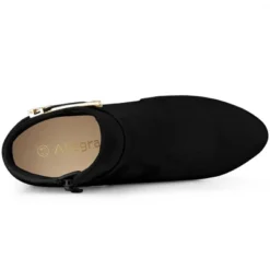 Allegra K Women's Round Toe Buckle Chunky Heel Ankle Booties -Allegra K GUEST a6f97d34 6ead 4008 b7cc 2bd58e45e603