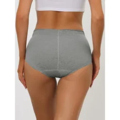 Allegra K Women's Cotton High-Rise Lace Trim Tummy Control Full Coverage Brief