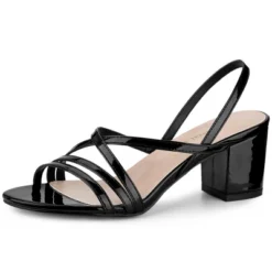 Allegra K Women's Strappy Slingback Chunky Heels Slide Sandals -Allegra K GUEST a7e8621d 21ee 409f b314 905c7f3a261a