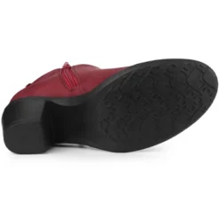 Allegra K Women's Low Chunky Heels Zipper Western Ankle Booties -Allegra K GUEST a8c8a2ef 06f7 4d56 a3b8 9ae92d0bc9dd