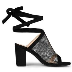 Allegra K Women's Mesh Block Heel Lace Up Sandals -Allegra K GUEST a9b2b14c 41a7 40df ae71 e645d4a1db0f