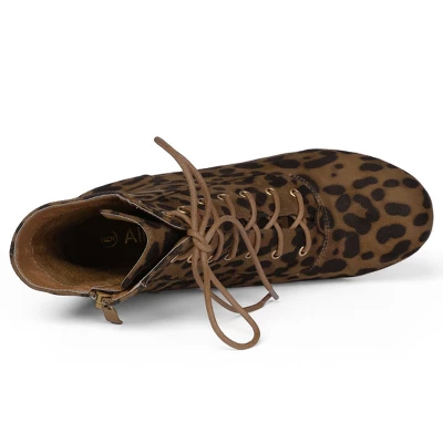 Allegra K Women's Lace Up Chunky Heel Ankle Booties 3 Allegra K Women's Lace Up Chunky Heel Ankle Booties - Image 3