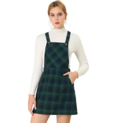 Allegra K Women's Plaid Print Adjustable Strap Casual Suspender Dress -Allegra K GUEST ab67d4b7 966f 4233 9b17 1b2d8805fe4a