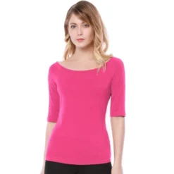 Allegra K Women's Half Sleeves Scoop Neck Fitted Layering Soft T-Shirt -Allegra K GUEST ab9fda4d a23b 4093 931f 6c93bb66eebc