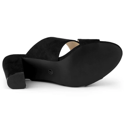 Allegra K Women's Crisscross Strap Block Heel Slide Sandals 5 Allegra K Women's Crisscross Strap Block Heel Slide Sandals - Image 5