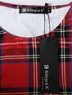Allegra K Women's Summer Plaid Dresses Mini A-Line Sleeveless Fit And Flare Dress -Allegra K GUEST ac39b265 99c9 4d55 8c19 2d34553dbdb4