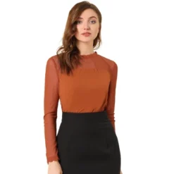 Allegra K Women's Elegant Lace Sleeve Top Scalloped Trim Summer Casual Chiffon Blouse -Allegra K GUEST ac4507ab 0330 4c81 a225 e2afa27c1027