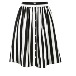 Allegra K Women's Stripes Button Front Elastic Back A-Line Midi Skirt -Allegra K GUEST ad2cecbd 7228 4fa9 9120 4712994fba46