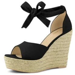 Allegra K Women's Espadrilles Tie Up Ankle Strap Wedges Sandals -Allegra K GUEST ae997d2e f9e3 4cf8 b208 8d50a5c13b90
