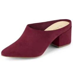 Allegra K Women's Pointed Toe Slip On Block Heel Slide Mules -Allegra K GUEST aec4d13e de65 44f3 bd0a 2ecf83b6b869