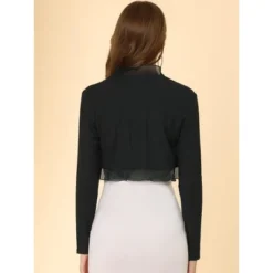 Allegra K Women's Elegant Ruffle Collar Crop Cardigan Knit Open Front Bolero Shrug -Allegra K GUEST b03e2bd0 0516 4572 9050 695775f903f0