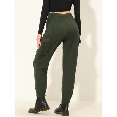 Allegra K Women's Cargo Pant Faux Suede High Waist Casual Outdoor Jogger Pants With Pockets 3 Allegra K Women's Cargo Pant Faux Suede High Waist Casual Outdoor Jogger Pants With Pockets - Image 3