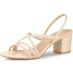 Allegra K Women's Strappy Slingback Chunky Heels Slide Sandals -Allegra K GUEST b13e23f2 cea4 4488 b1a7 0e3ec03d0171