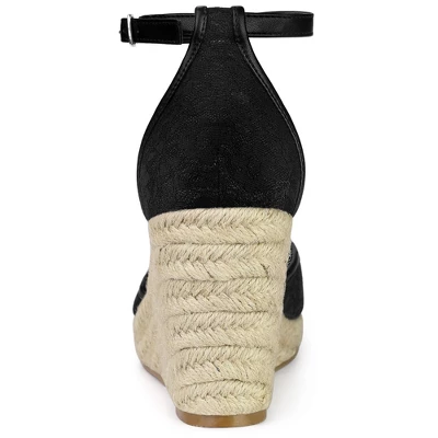 Allegra K Women's Closed Toe Espadrille Platform Heels Lace Wedge Sandals 3 Allegra K Women's Closed Toe Espadrille Platform Heels Lace Wedge Sandals - Image 3