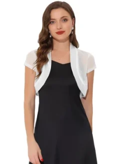 Allegra K Women's Cap Sleeve Business Open Front Mesh Crop Shrug Bolero 14 Allegra K Women's Cap Sleeve Business Open Front Mesh Crop Shrug Bolero -Allegra K GUEST b1f0e60d 8791 4807 8a18 c3f7a53cffaa