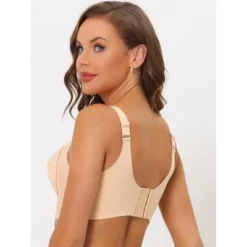 Allegra K Women's Lace Wirefree High Back Padded Full Coverage Minimizer Bras