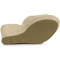 Allegra K Women's Glitter Platform Slip-on Wedge Heels Sandals -Allegra K GUEST b563ede8 fa06 4626 ae32 1d2777117e9c