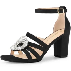 Allegra K Women's Crystal Rhinestone Buckle Chunky Heel Sandal 12 Allegra K Women's Crystal Rhinestone Buckle Chunky Heel Sandal -Allegra K GUEST b626ccef 160e 45ee 9fa6 d3c9eb2aeee2