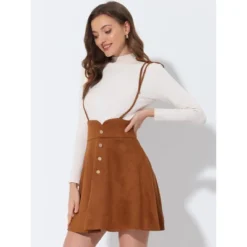 Allegra K Women's Faux Suede Tie Shoulder Buttons Decor Suspender Skirt -Allegra K GUEST b63dcc4f 6d5a 4255 bd94 a83e4d37cee5