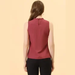 Allegra K Women's Sleeveless Frill Mock Neck Ruffle Chambray Blouse 12 Allegra K Women's Sleeveless Frill Mock Neck Ruffle Chambray Blouse -Allegra K GUEST b74ac82e af50 4fe4 b0d1 2cd325281a13