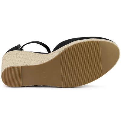 Allegra K Women's Closed Toe Espadrille Platform Heels Lace Wedge Sandals 5 Allegra K Women's Closed Toe Espadrille Platform Heels Lace Wedge Sandals - Image 5