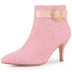 Allegra K Women's Buckle Stiletto High Heels Houndstooth Ankle Boots -Allegra K GUEST b880878c 3e30 40fb 94cd 13e4ccfb182b