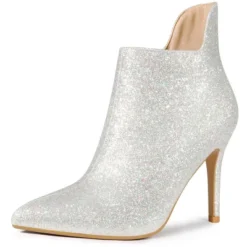 Allegra K Women's Glitter Pointed Toe Stiletto Heel Cutout Ankle Boots -Allegra K GUEST b9d304c9 232d 4198 9597 ddfaf3f5dfa5