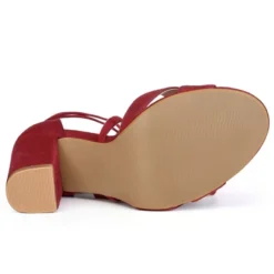 Allegra K Women's Crisscross Front Block Heeled Lace Up Sandals -Allegra K GUEST ba679761 c447 458a aa4b cc611a21dee2