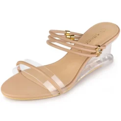 Allegra K Women's Low Wedges Clear Heel Sandals -Allegra K GUEST ba961296 ab2d 4210 8af7 08f42194bcdb
