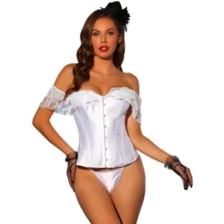 Allegra K Women's Gothic Lace Short Sleeve Overbust Shapewear -Allegra K GUEST bb2226bb 9b85 44ef 8d8d c112ed723b41