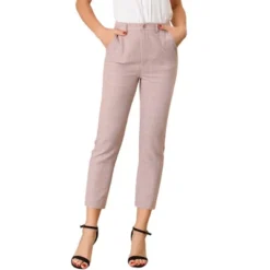 Allegra K Women's Plaid High Waist Elastic Back Office Work Ankle Pants -Allegra K GUEST bb4b276e 3dc5 43a9 ac9c e1315768f517