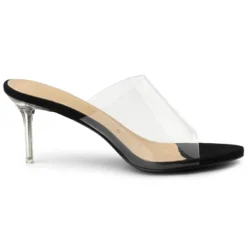 Allegra K Women's Clear Strap Stiletto Slide Heels Sandals -Allegra K GUEST bb75f7dd 20fa 44c4 bfbc 34dc066a195e