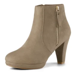 Allegra K Women's Side Zip Low Platform Chunky Heel Ankle Booties -Allegra K GUEST bc295525 9ad8 43bb 812e fd9e1283c86f