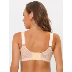 Allegra K Women's Lace Minimizer Bralette U Back Full Coverage Wireless Everyday Bras