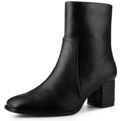 Allegra K Women's Square Toe Side Zip Block Heel Ankle Boots -Allegra K GUEST bd43f57e daca 40fa 8fbc d17edfa8618d