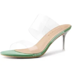 Allegra K Women's Clear Slide Stiletto Heels Sandals -Allegra K GUEST be59a6b3 e9bd 412d bf73 680139a44475