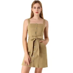 Allegra K Women's Classic Adjustable Strap A-Line Overall Denim Skirt -Allegra K GUEST beee1afb bec1 49e6 ba29 616a7aacc957