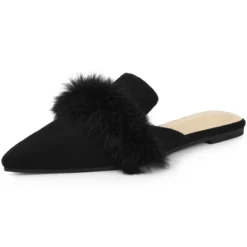 Allegra K Women's Pointed Toe Faux Fur Slip On Flat Slide Mules 13 Allegra K Women's Pointed Toe Faux Fur Slip On Flat Slide Mules -Allegra K GUEST bf51df6d c3e3 417c b648 df98ba6d555f