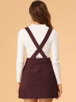 Allegra K Women's Corduroy Overall Dress A-line Decor Button Front Suspender Skirt -Allegra K GUEST bf7366f3 f60a 46af ae79 3d9b1d765c61