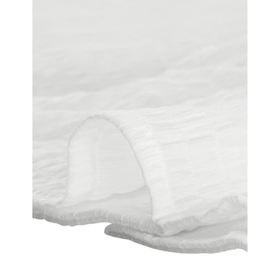 Allegra K Women's Camp Collar Button Front Textured Short Bubble Sleeve Shirt 5 Allegra K Women's Camp Collar Button Front Textured Short Bubble Sleeve Shirt - Image 5