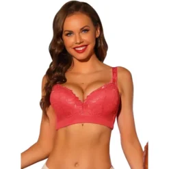 Allegra K Women's Floral Lace Adjustable Straps Full Coverage Push-up Bras -Allegra K GUEST c0123bde 97cb 47fe ac32 f33d54eedf39
