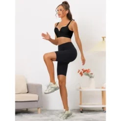 Allegra K Women's Medium Impact Workout Wireless Padded Deep V Neck Fitness Sports Bras -Allegra K GUEST c102492a 70a5 45bb 9c8f 9b1d73e40087