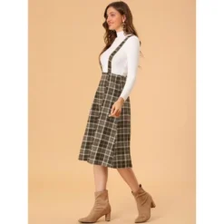 Allegra K Women's Vintage Plaid A-Line Tartan Suspender Midi Skirt -Allegra K GUEST c11fe98a 3f52 4d58 b772 37d1777c3c8b