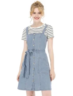 Allegra K Women's Classic Adjustable Strap A-Line Overall Denim Skirt -Allegra K GUEST c2a7e712 3481 4847 8749 3e6c0b40ca93