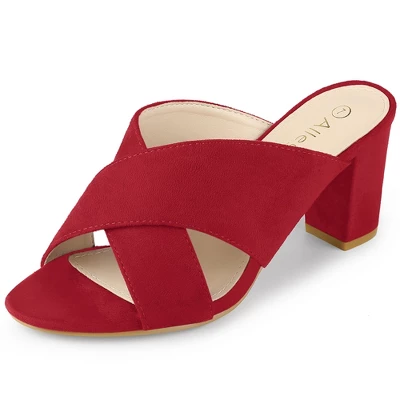 Allegra K Women's Crisscross Strap Block Heel Slide Sandals 10 Allegra K Women's Crisscross Strap Block Heel Slide Sandals - Image 10