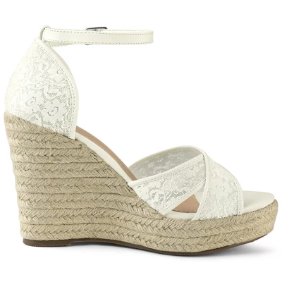 Allegra K Women's Ankle Strap Espadrille Wedge Heel Wedge Sandals 5 Allegra K Women's Ankle Strap Espadrille Wedge Heel Wedge Sandals - Image 5