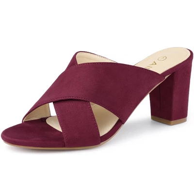 Allegra K Women's Crisscross Strap Block Heel Slide Sandals 12 Allegra K Women's Crisscross Strap Block Heel Slide Sandals - Image 12