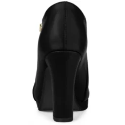 Allegra K Women's Platform Round Toe Chunky Heels Ankle Booties -Allegra K GUEST c510cfda ad91 4e46 b4ab dcc934574267