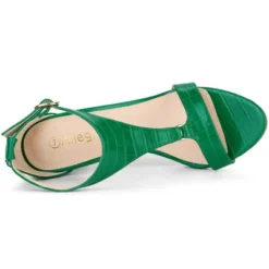 Allegra K Women's T Strap Croc Embossed Stiletto Heel Sandals -Allegra K GUEST c57561e1 cca0 4919 9fb3 a0b98f9e2596