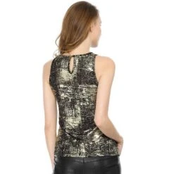 Allegra K Women's Party Shiny Sleeveless Club Metallic Tank Top -Allegra K GUEST c596da9e 431c 4ef5 96ab 924e486779c3